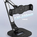 Aluminum Tablet & Phone Stand with Base – Folding 360° Swivel Holder for 5–12.9" Devices - Black - Macfixit Australia