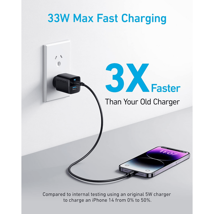 Anker 33W 2-Port Compact USB Wall Charger, Black - Macfixit Australia