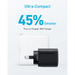 Anker 33W 2-Port Compact USB Wall Charger, Black - Macfixit Australia