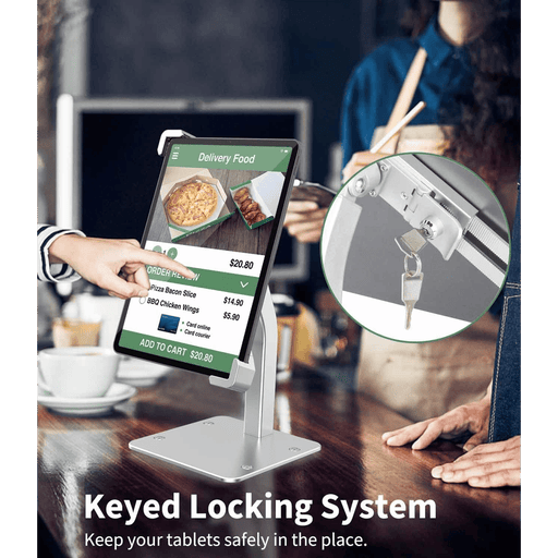 Anti - Theft Tablet Stand with Lock for 9–14” iPads & Tablets – Desk Mount - Macfixit Australia