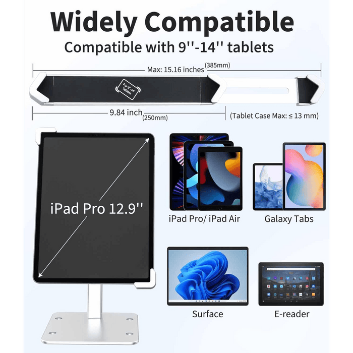 Anti - Theft Tablet Stand with Lock for 9–14” iPads & Tablets – Desk Mount - Macfixit Australia