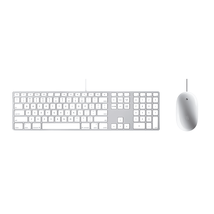 Apple USB Wired Keyboard with Numeric Keypad + Apple Mighty Mouse Combo - Macfixit Australia