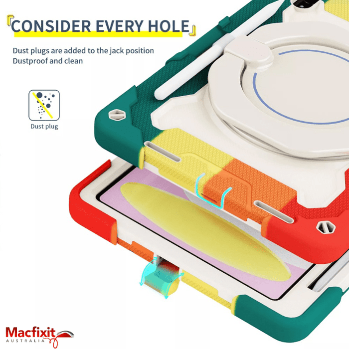 Armor Shockproof Handle Ring Rotation Case Cover for iPad 10th gen (2022) 10.9" iPad - Macfixit Australia