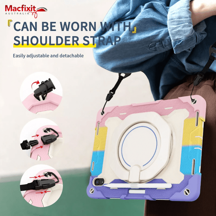 Armor Shockproof Handle Ring Rotation Case Cover for iPad 10th gen (2022) 10.9" iPad - Macfixit Australia