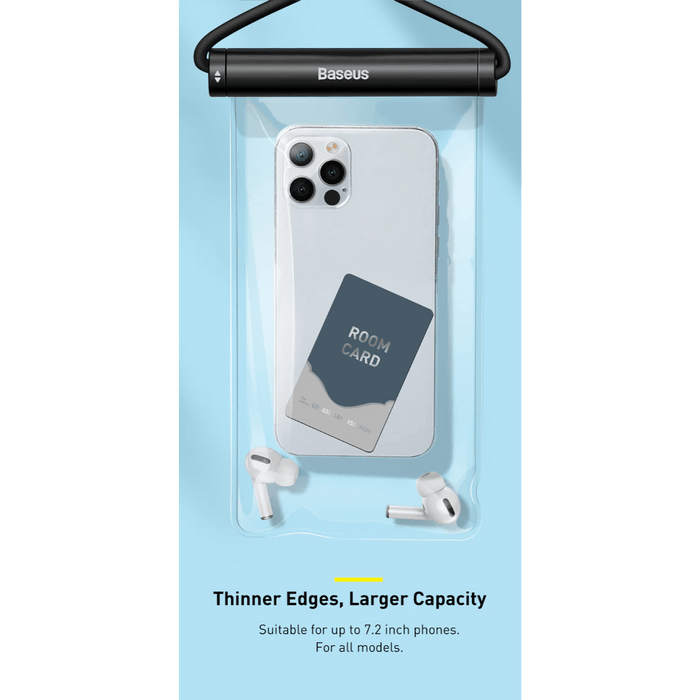 Baseus AquaGlide Waterproof Phone Pouch with Cylindrical Slide Lock - White - Macfixit Australia