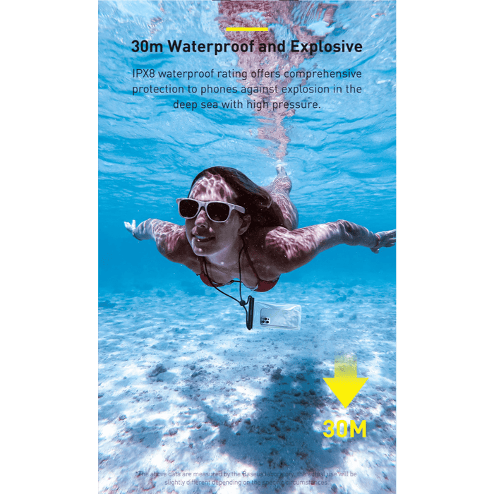Baseus AquaGlide Waterproof Phone Pouch with Cylindrical Slide Lock - White - Macfixit Australia