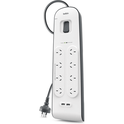 Belkin 8-Outlet Surge Protection Strip with 2 USB Ports - Macfixit Australia