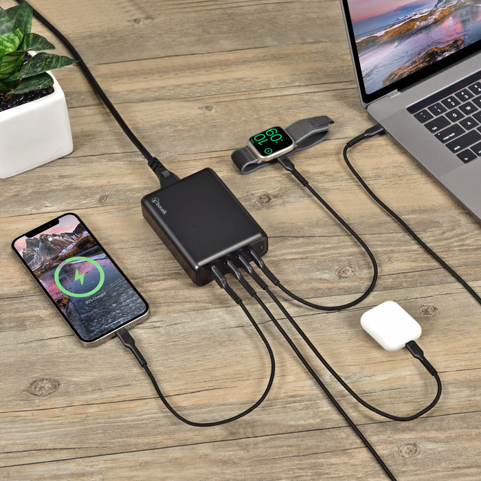 Bonelk 240W Multi - Port Desktop Charger, 3 x USB - C / 1 x USB - A (Black) - Macfixit Australia