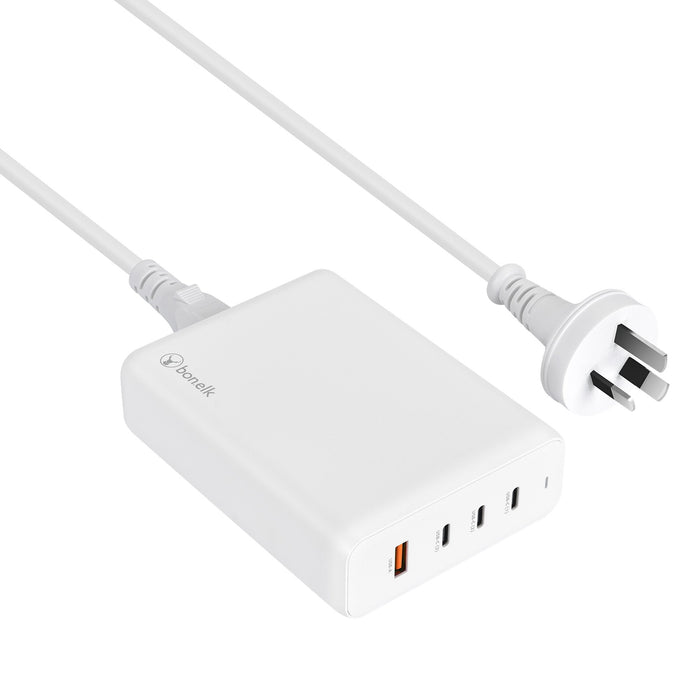 Bonelk 240W Multi - Port Desktop Charger, 3 x USB - C / 1 x USB - A (White) - Macfixit Australia