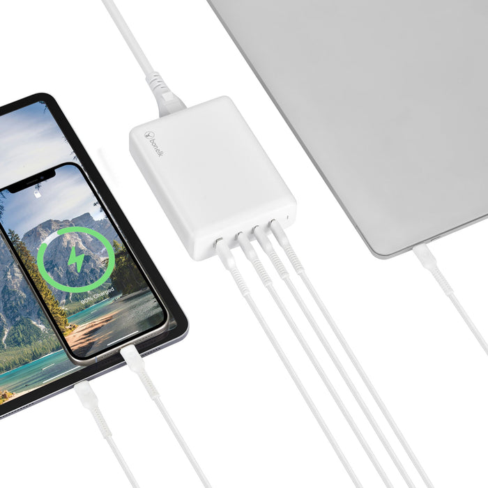 Bonelk 240W Multi - Port Desktop Charger, 3 x USB - C / 1 x USB - A (White) - Macfixit Australia