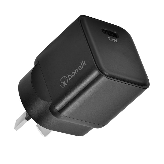 Bonelk 25W PD USB - C Wall Charger + Easy Grip Cable - Black - Macfixit Australia