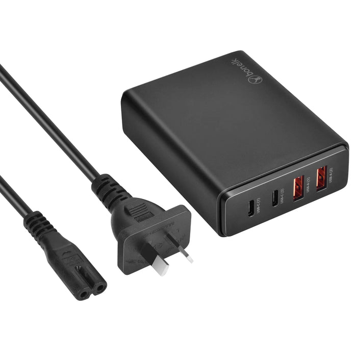 Bonelk Desktop Charger, 2 x USB - C / 2 x USB - A, 65W (Black) - Macfixit Australia