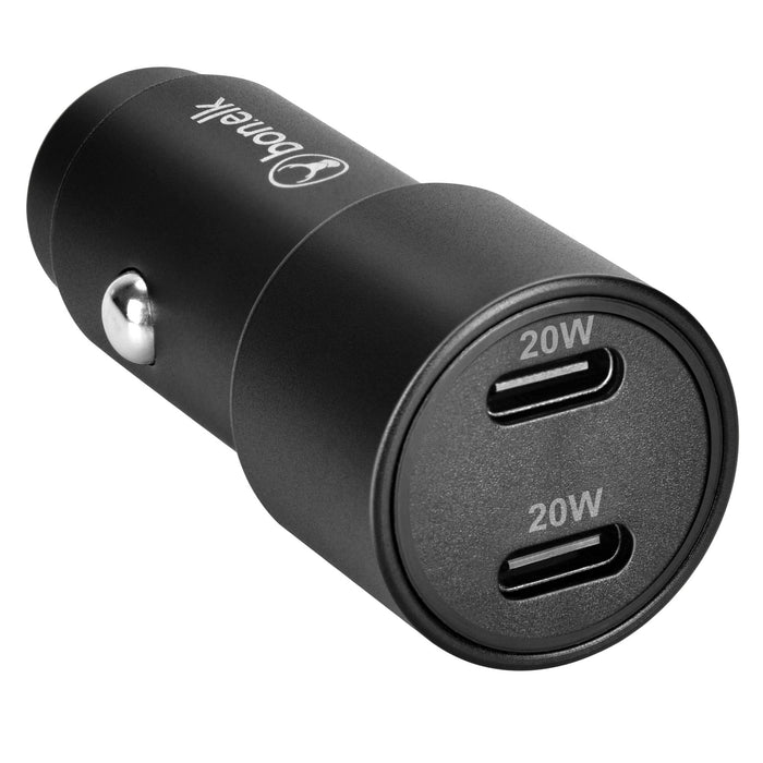 Bonelk Eco Series 38W PD Dual USB - C Car Charger - Black - Macfixit Australia