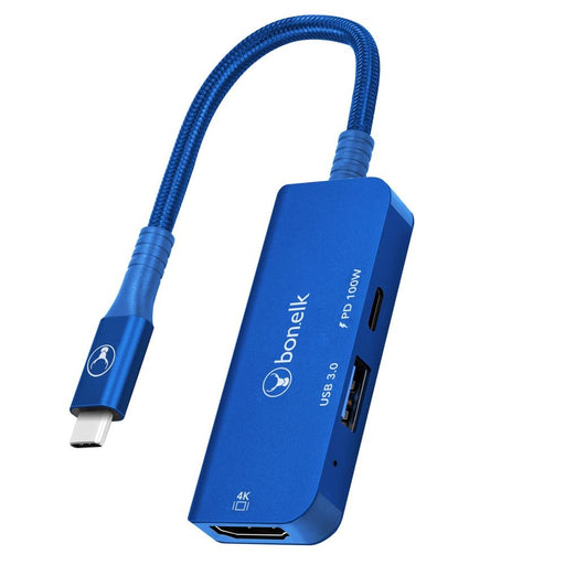 Bonelk Long - Life 3in1 Multiport Hub (Blue) - Macfixit Australia