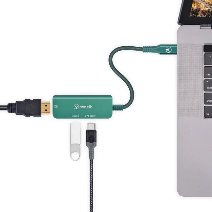 Bonelk Long - Life 3in1 Multiport Hub (Green) - Macfixit Australia