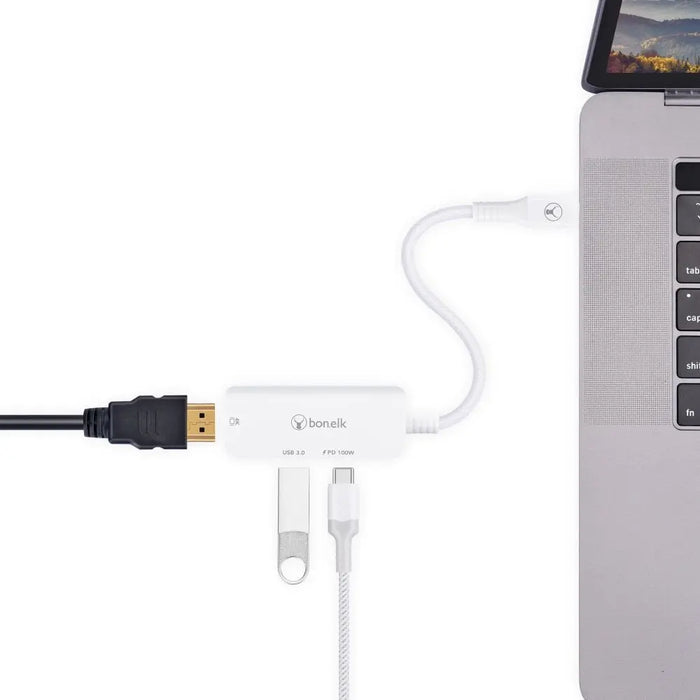 Bonelk Long - Life 3in1 Multiport Hub (White) - Macfixit Australia