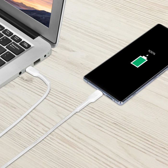 Bonelk Long - Life Easy Grip USB - C To USB - C Cable, 100W 1.2m (White) - Macfixit Australia