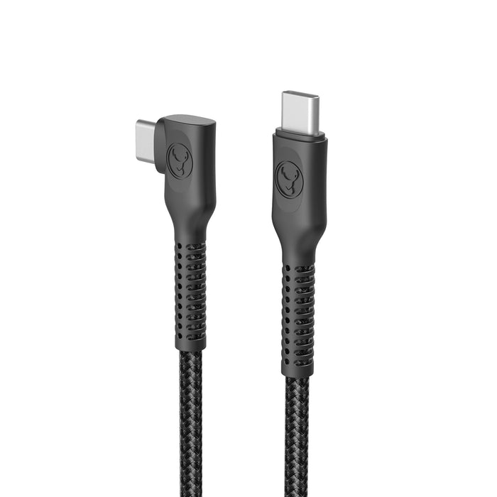 Bonelk Long - Life Easy Grip USB - C to USB - C Right Angle Cable, 100W 3 m (Black) - Macfixit Australia