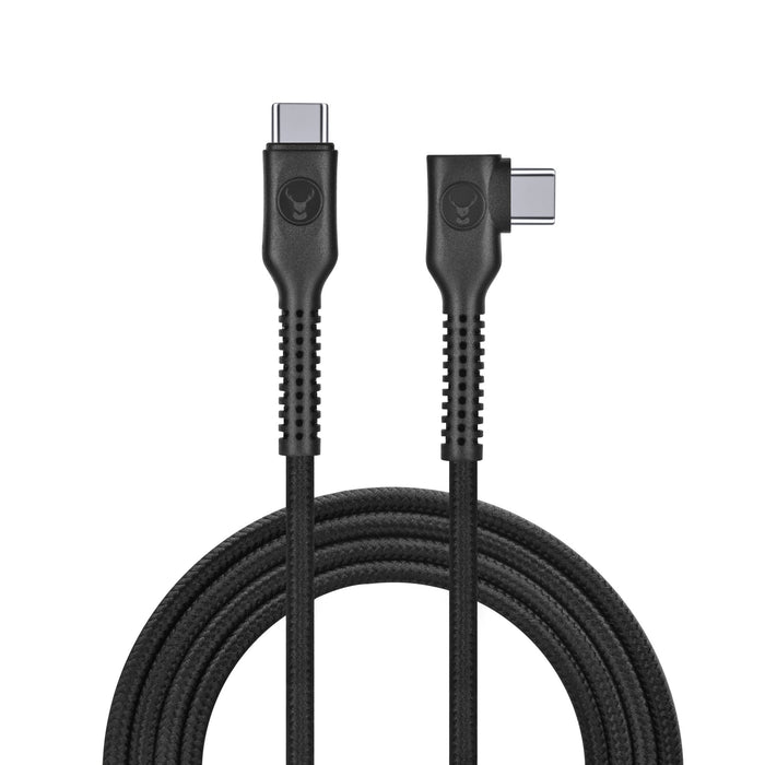 Bonelk Long - Life Easy Grip USB - C to USB - C Right Angle Cable, 100W 3 m (Black) - Macfixit Australia