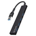 Bonelk Long - Life USB - A to 4 Port USB 3.0 Slim Hub (Black) - Macfixit Australia