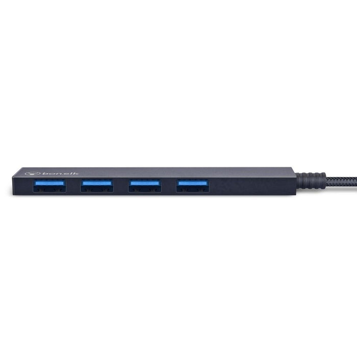 Bonelk Long - Life USB - A to 4 Port USB 3.0 Slim Hub (Black) - Macfixit Australia