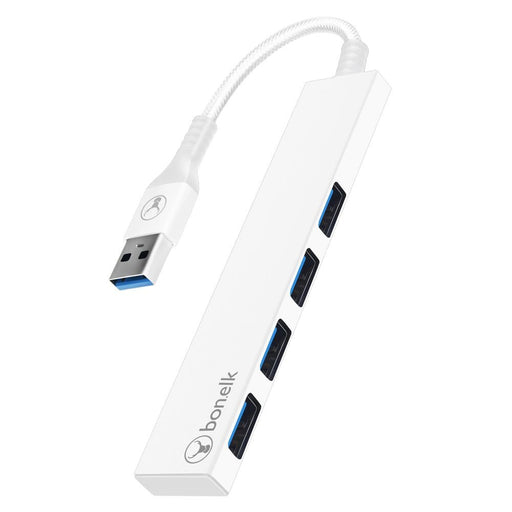 Bonelk Long - Life USB - A to 4 Port USB 3.0 Slim Hub (White) - Macfixit Australia