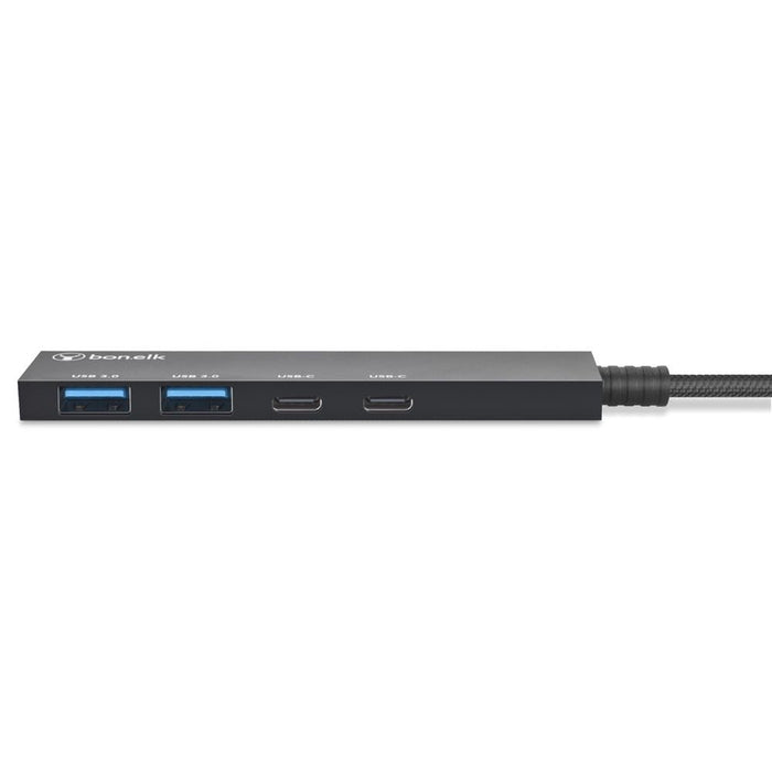 Bonelk Long - Life USB - C 4 In 1 Multiport Slim Hub (Black) - Macfixit Australia