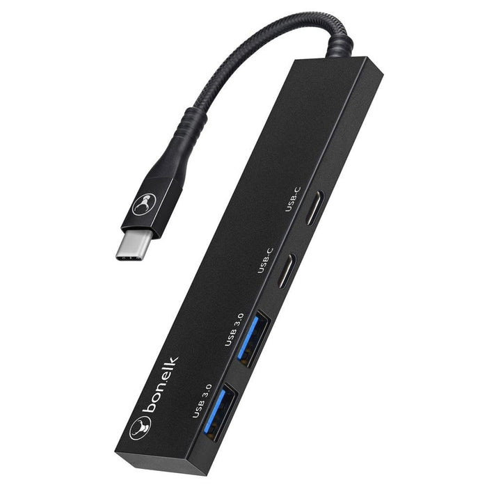 Bonelk Long - Life USB - C 4 In 1 Multiport Slim Hub (Black) - Macfixit Australia