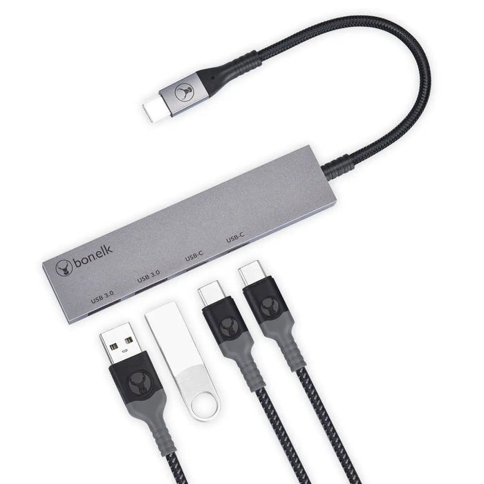 Bonelk Long - Life USB - C 4 - in - 1 Multiport Slim Hub (Space Grey) - Macfixit Australia