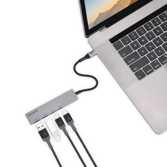 Bonelk Long - Life USB - C 4 - in - 1 Multiport Slim Hub (Space Grey) - Macfixit Australia