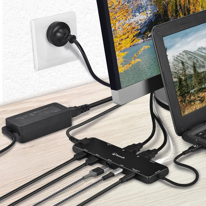 Bonelk Long - Life USB - C To 12 - In - 1 Multiport Powered Hub - Black - Macfixit Australia