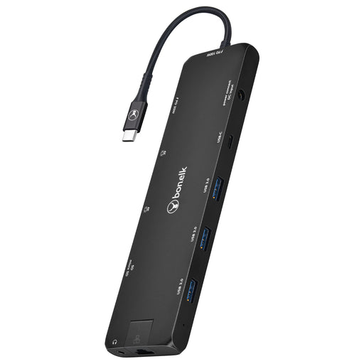 Bonelk Long - Life USB - C To 12 - In - 1 Multiport Powered Hub - Black - Macfixit Australia