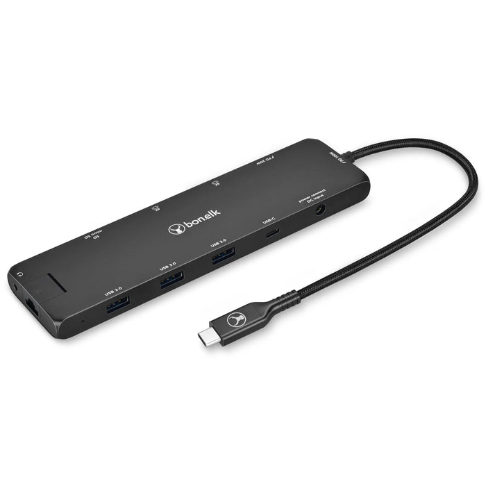 Bonelk Long - Life USB - C To 12 - In - 1 Multiport Powered Hub - Black - Macfixit Australia