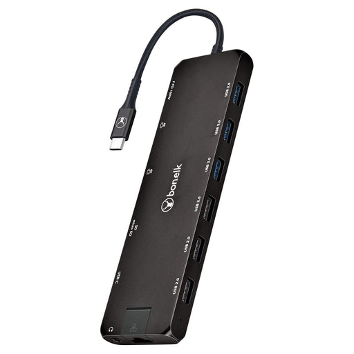 Bonelk Long - Life USB - C To 14 - In - 1 Multiport Hub - Black - Macfixit Australia