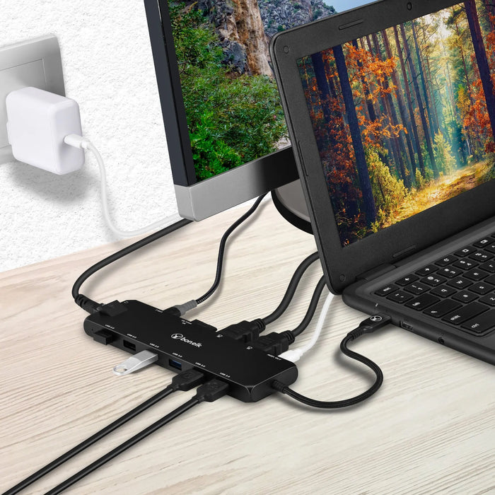 Bonelk Long - Life USB - C To 14 - In - 1 Multiport Hub - Black - Macfixit Australia
