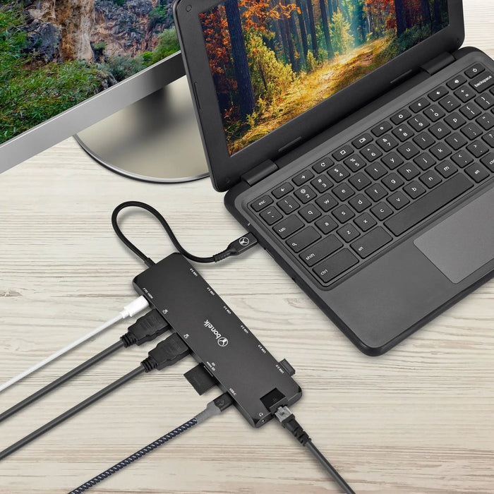 Bonelk Long - Life USB - C To 14 - In - 1 Multiport Hub - Black - Macfixit Australia
