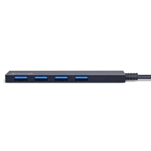Bonelk Long - Life USB - C to 4 Port USB 3.0 Slim Hub (Black) - Macfixit Australia