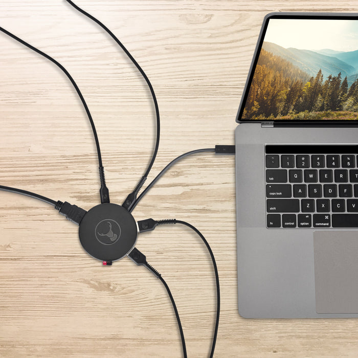 Bonelk Long - Life USB - C to 6in1 Multiport Hub - Black (Round) - Macfixit Australia