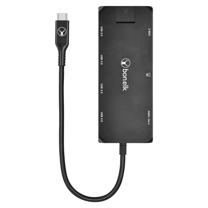 Bonelk Long - Life USB - C To 8 - In - 1 Multiport Hub (Black) - Macfixit Australia