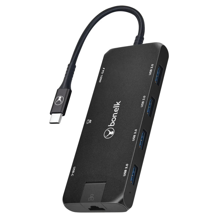Bonelk Long - Life USB - C To 8 - In - 1 Multiport Hub (Black) - Macfixit Australia