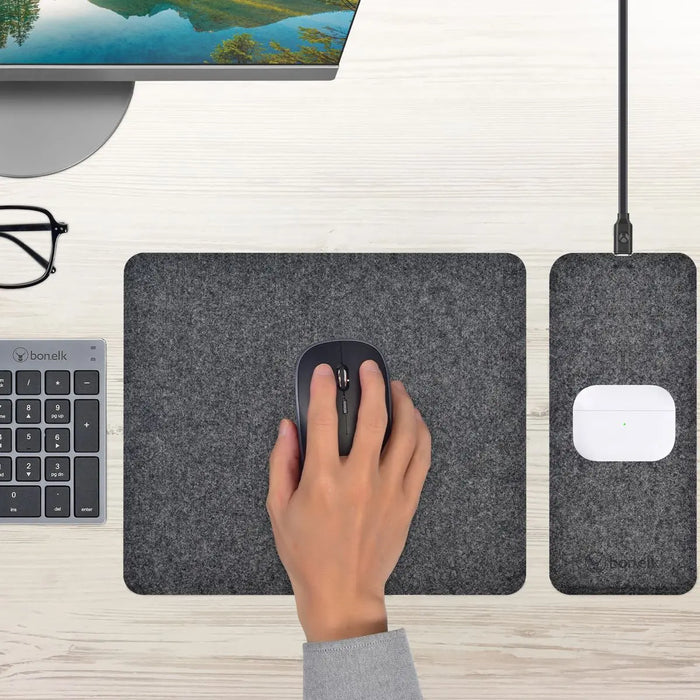 Bonelk Mouse Mat Qi Split (Grey) - Macfixit Australia