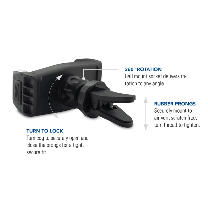 Bonelk Smartphone Holder, Vent Mount (Black) - Macfixit Australia