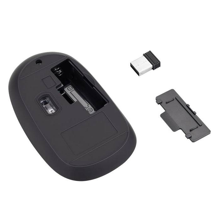 Bonelk Wireless Round Scroll 4D Mouse, 800 - 1600 DPI, M - 257 (Black) - Macfixit Australia