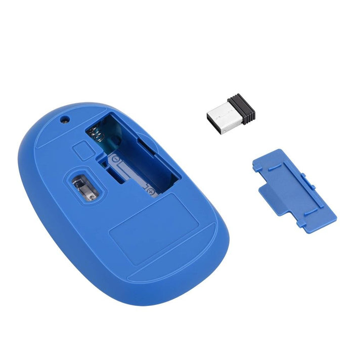 Bonelk Wireless Round Scroll 4D Mouse, 800 - 1600 DPI, M - 257 (Blue) - Macfixit Australia