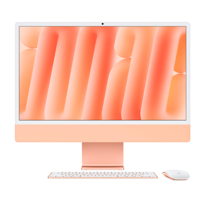 Refurbished iMac (24-inch, M1, 2021, Four ports) - 8-Core CPU, 8-Core GPU, 8GB RAM, 256GB SSD Storage - Orange Macfixit Australia