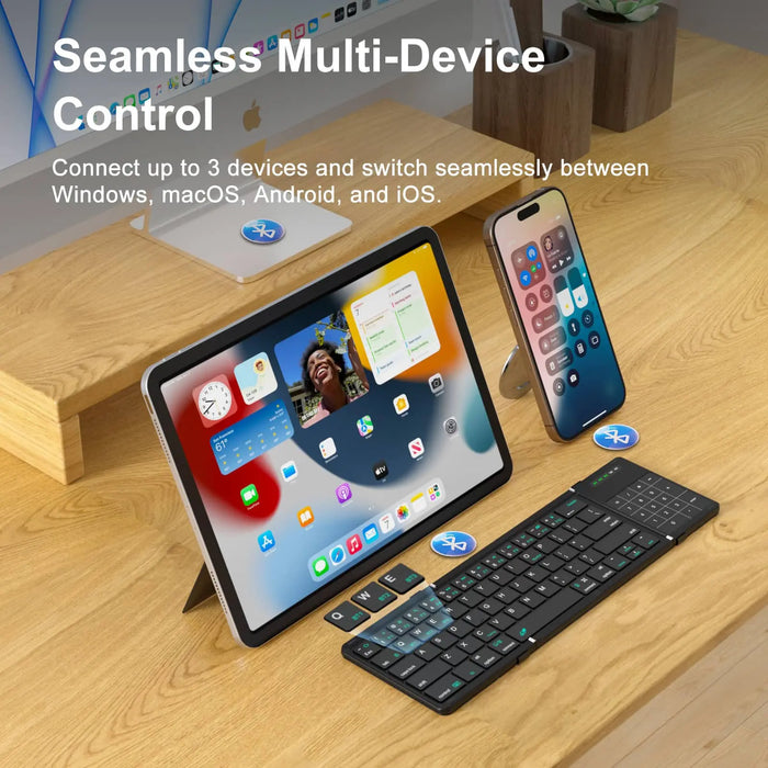 Cube Pocket Foldable Bluetooth Keyboard with Touchpad - Macfixit Australia
