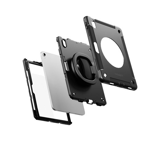 Cygnett GripStand Apple iPad Air (M2/M3) "13"/ iPad Pro 12.9" (6th - 3rd) Case - Black, Built - in Screen Protector - Macfixit Australia