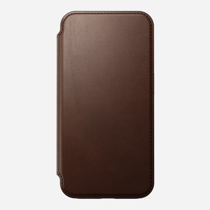 Nomad - Modern Leather Folio Case - iPhone 15 Pro - Brown