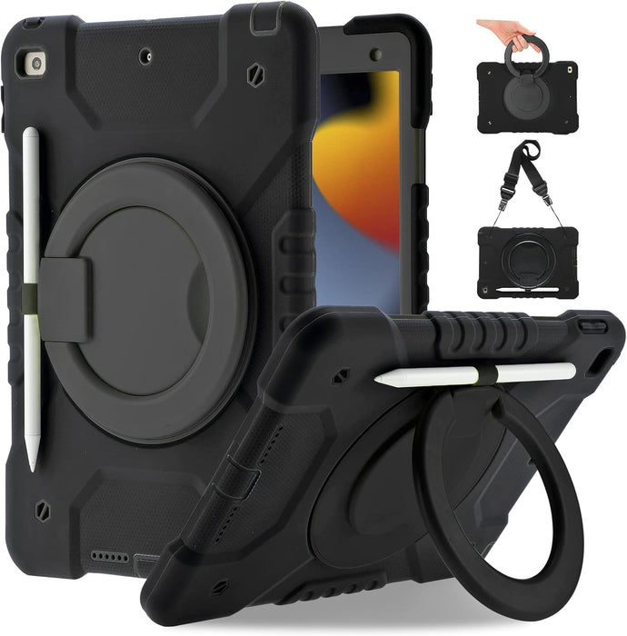 Heavy Duty Rotating iPad Case with Handle, Strap & Pen Holder (iPad 7th–9th Gen) - Macfixit Australia