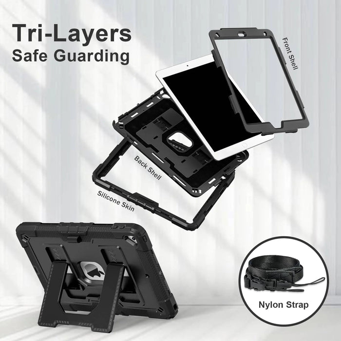 Heavy - Duty Shockproof Case for iPad 10th Gen & iPad 11th Gen (A16) - Rugged Protective Cover with Multi - Angle Stand, Pencil Holder, and Carrying Strap - Macfixit Australia